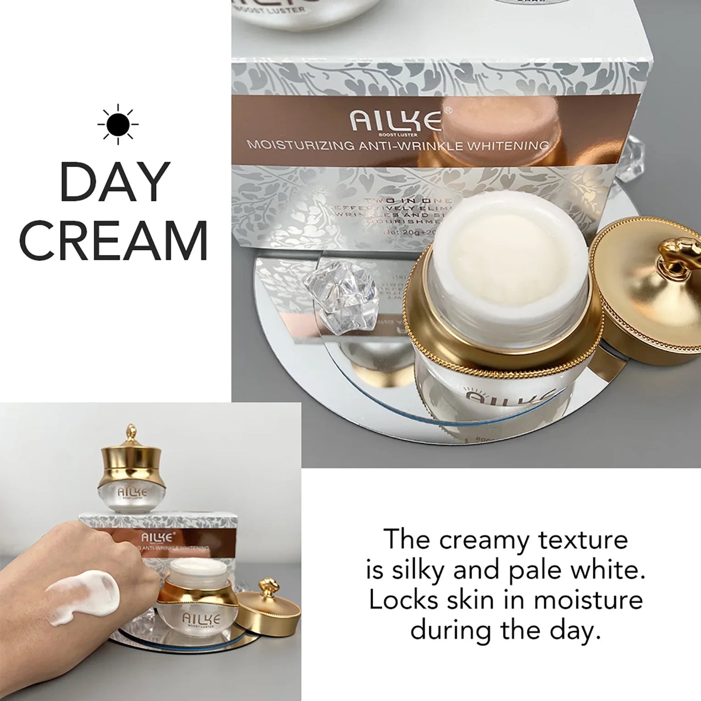 crème anti-âge au collagène et rose
